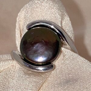 Cultured Pearl Sterling Silver Ring